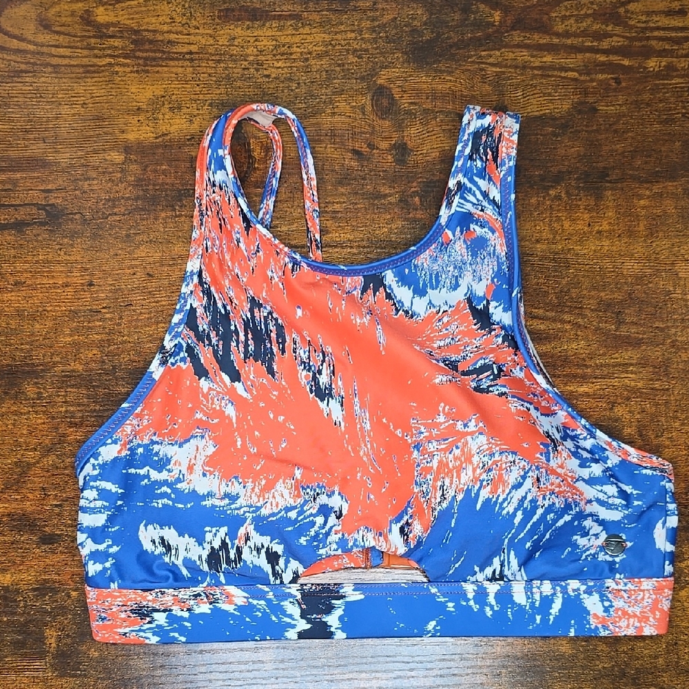 Gymshark Vibrant‎ Blue and Orange Bikini Top Size Small